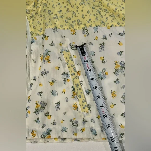Aeropostale Windbreaker Cropped Zip Up Drawstring Waist White Yellow XL - Picture 11 of 15